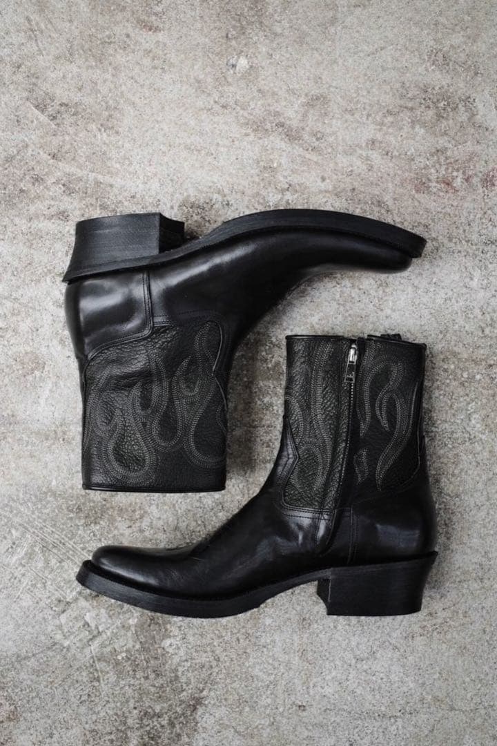 Vintage Ashen Flame Zip-up Heel Boot ブーツ - メルカリ
