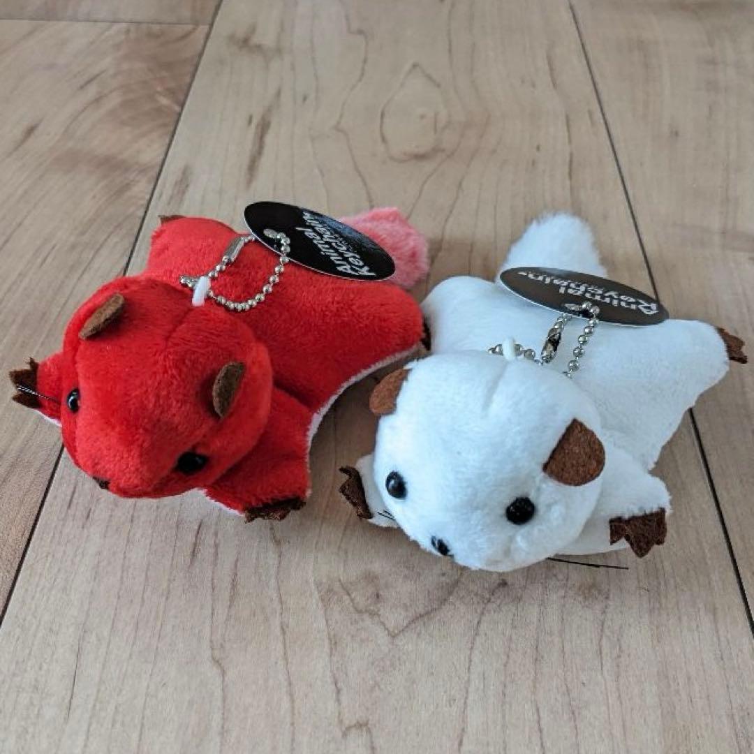 アニマルキーチェーン ぬいぐるみ マスコット モモンガ ももんが 2色