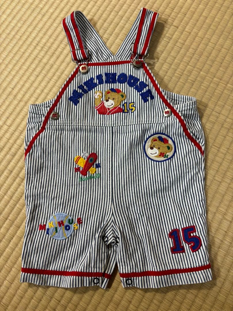 MIKIHOUSE ミキハウス サロペット 90cm ベースボール 刺繍15周年