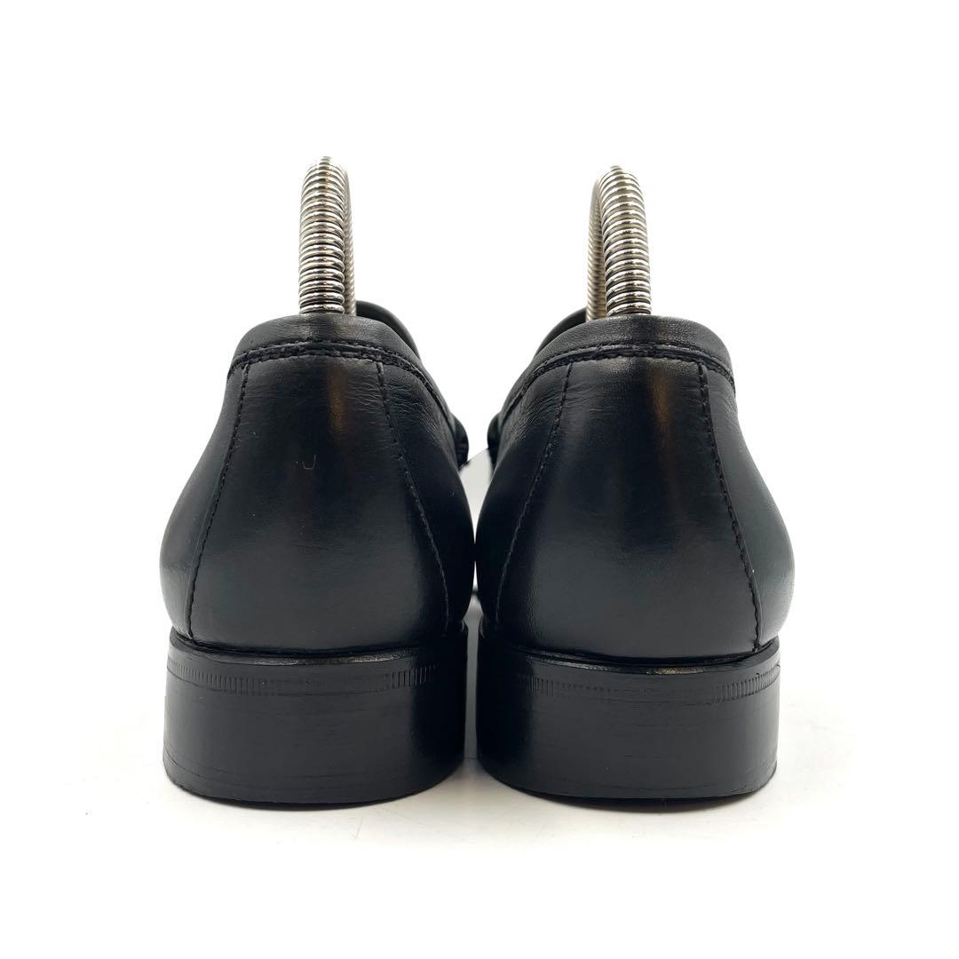 《超美品》グッチ ホース ビット ローファー シルバー金具 黒系 34 1/2