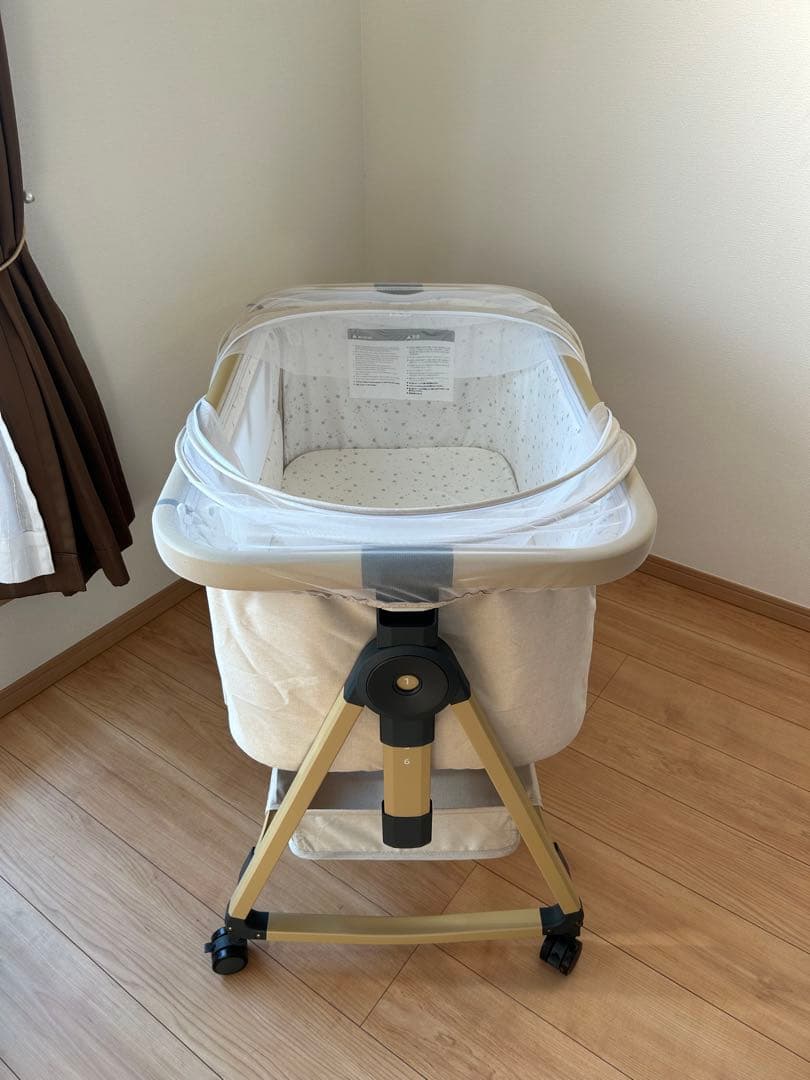 HZDMJ ベビーベッド 2024 SG認証済 折りたたみ ベージュ