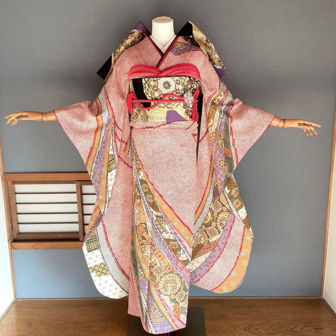 振袖フルセット のしめ絞り柄 成人式振袖 振袖 裄丈69 ますいわ屋謹製