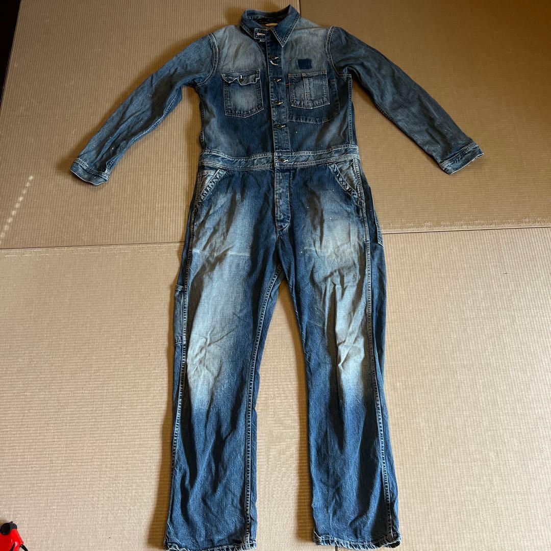 JOHN BULLオールインワン/M/デニム/IDG/無地/11441/ツナギ