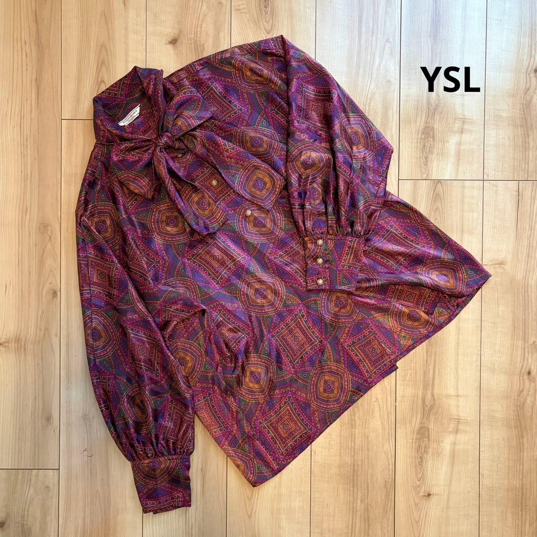Yves Saint Laurent ヴィンテージボウタイブラウス Yves Saint Laurent イヴ・サンローラン ボウタイブラウス サン