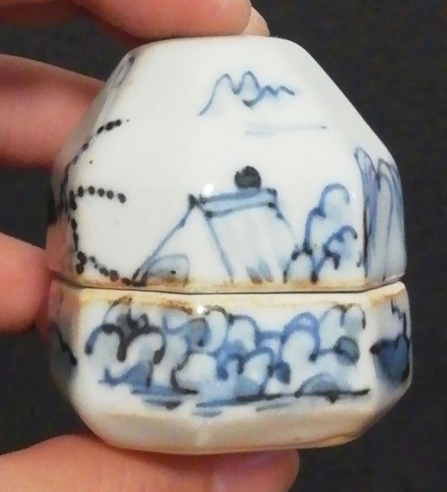 佐藤走波作 染付 山水 香合 共箱 茶道具 - メルカリ