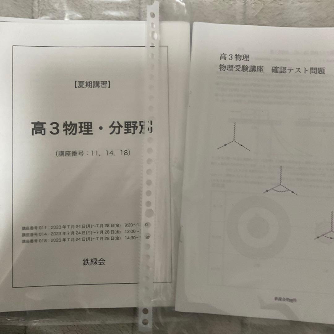 フルセット 独学可能】鉄緑会 高3 物理 発展・受験講座 6冊 プリント