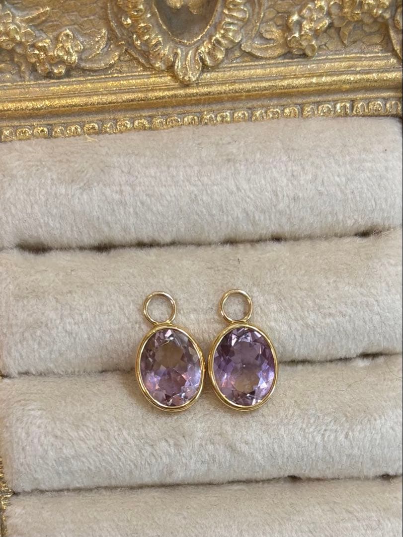 アメトリン ピアスチャームk18YG