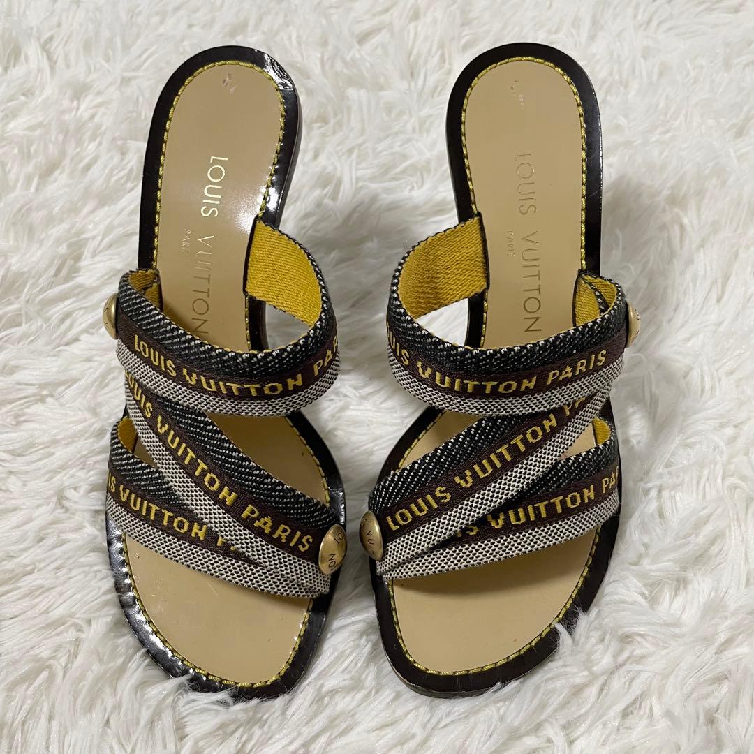 ルイヴィトン サンダル ロゴストラップ 希少 22.5cm