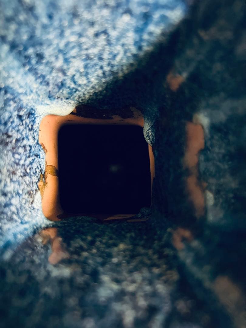 中国骨董品 宜興窯 海鼠釉 雙耳花瓶