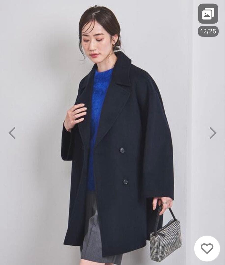超美品 完売品23AW ユナイテッドアローズ リバー ミドル ピーコート36