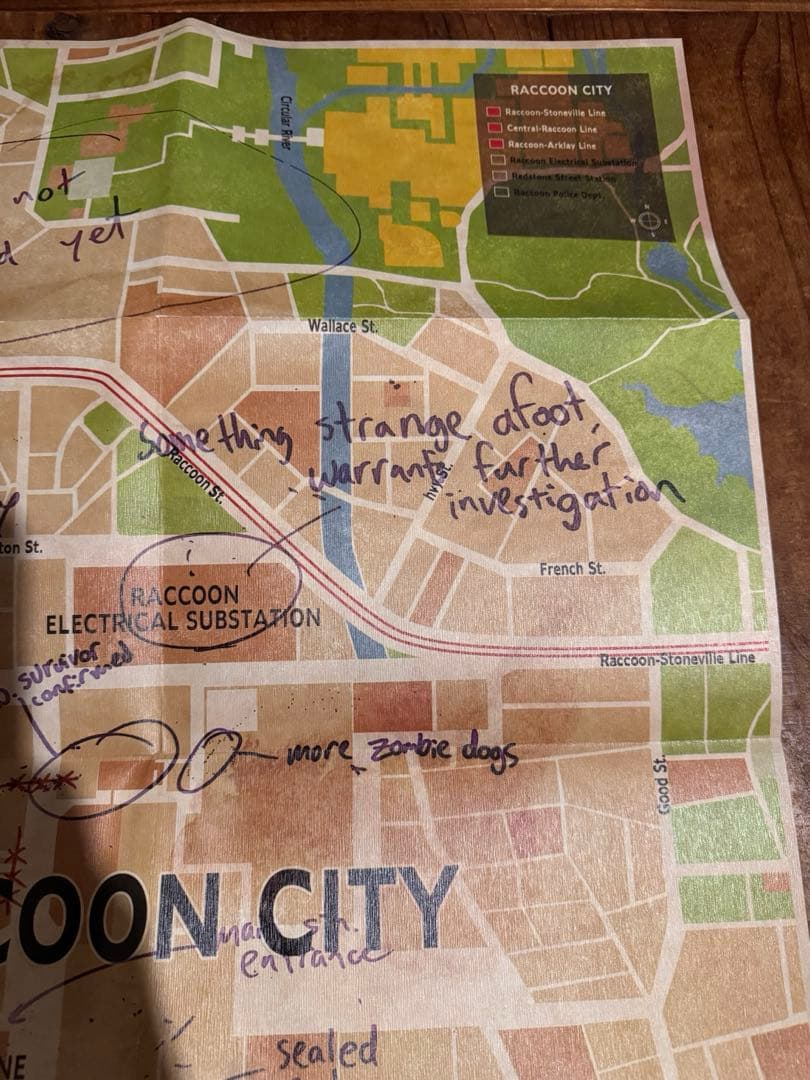 バイオハザード ラクーンシティマップ ポリス地図 ポスター RE:3 RE:2