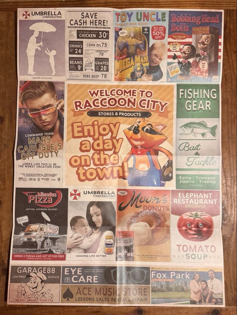 バイオハザード ラクーンシティマップ ポリス地図 ポスター RE:3 RE:2