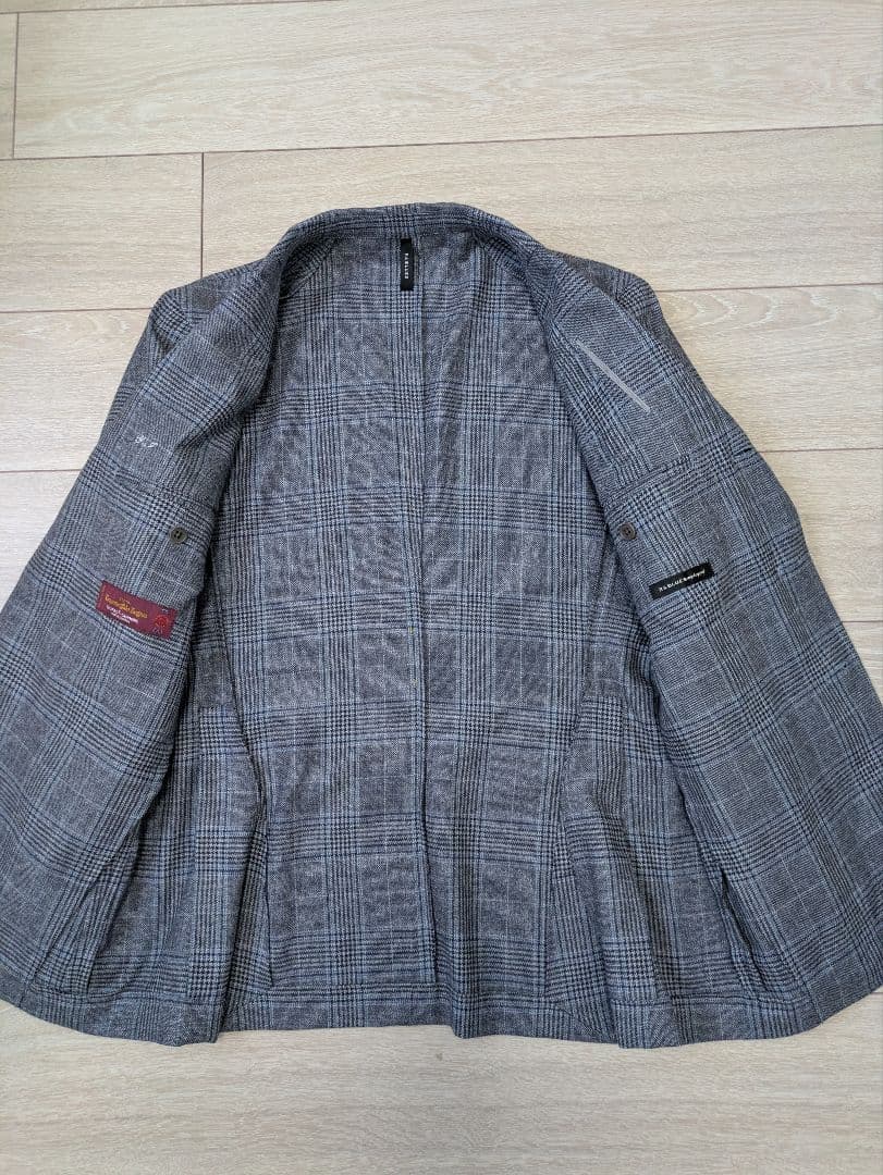 麻布テーラー R&BLUES グレー チェック柄 ジャケット M109487918