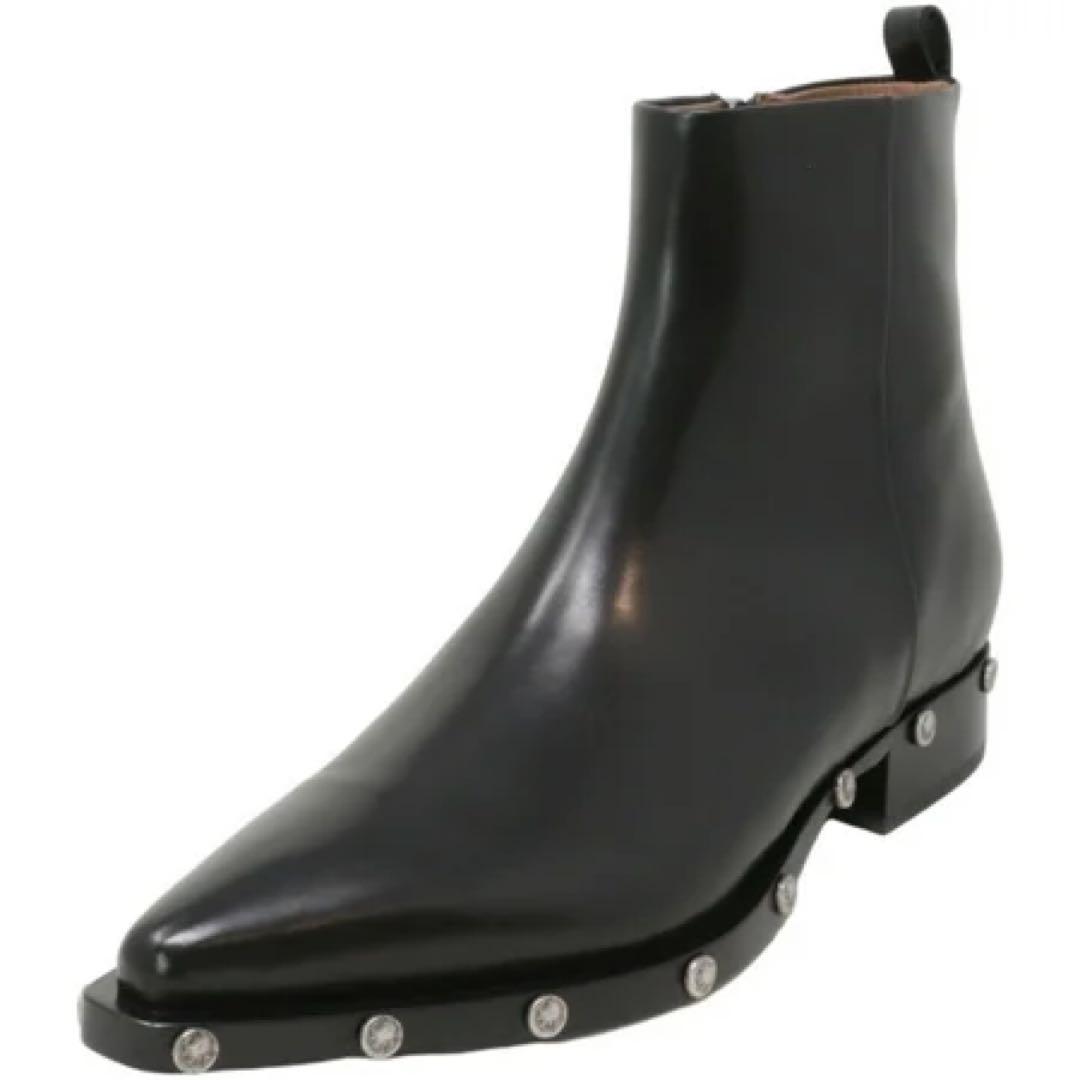 【美品/1度のみ使用】SARTORE スタッズ付き本革アンクルブーツ 37.5 SARTORE（サルトル） レースアップブーツ レディース 本革 編み上げ