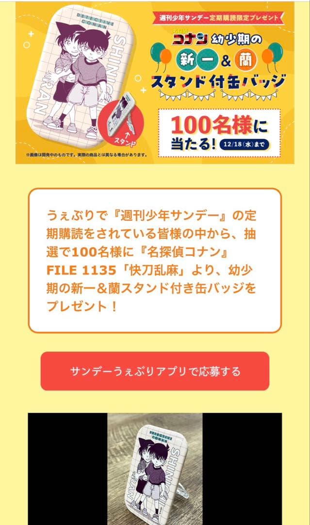 名探偵コナン 当選品 毛利蘭 工藤新一 スタンド付き缶バッジ - メルカリ