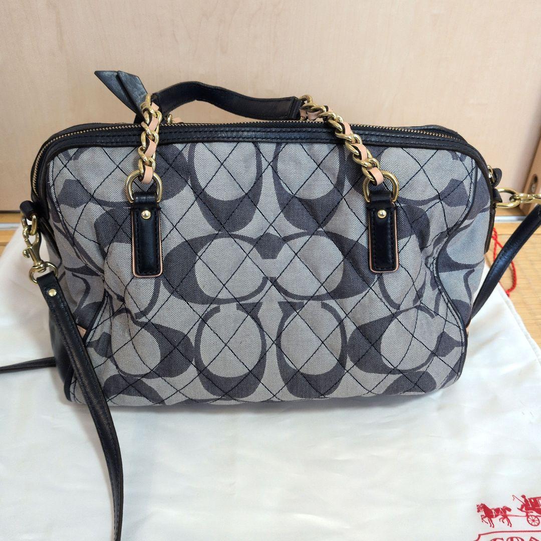 COACHシグネチャー キルティングデニム 2wayショルダーバック www