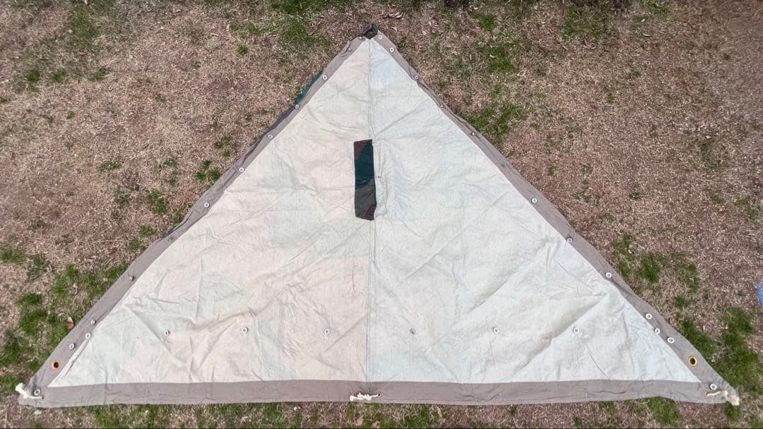 スウェーデン軍 三角 軍幕 USED（良好） （リネン×コットン混紡）②