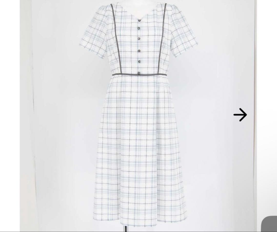 LAISSE PASSE（レッセ・パッセ） シアーチェックフレアーワンピース