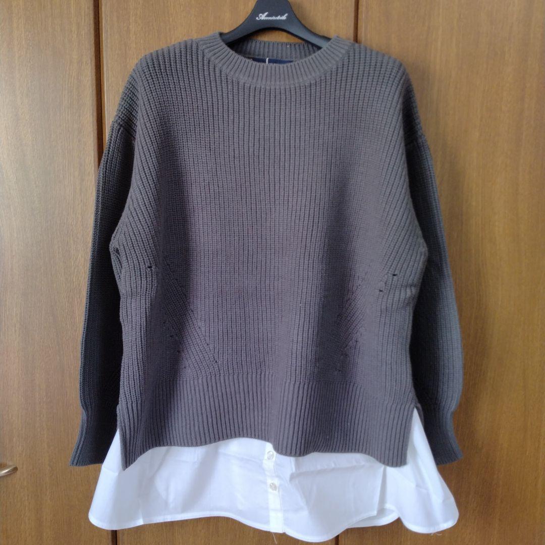 新品 JUSGLITTY シャツレイヤードニット - メルカリ