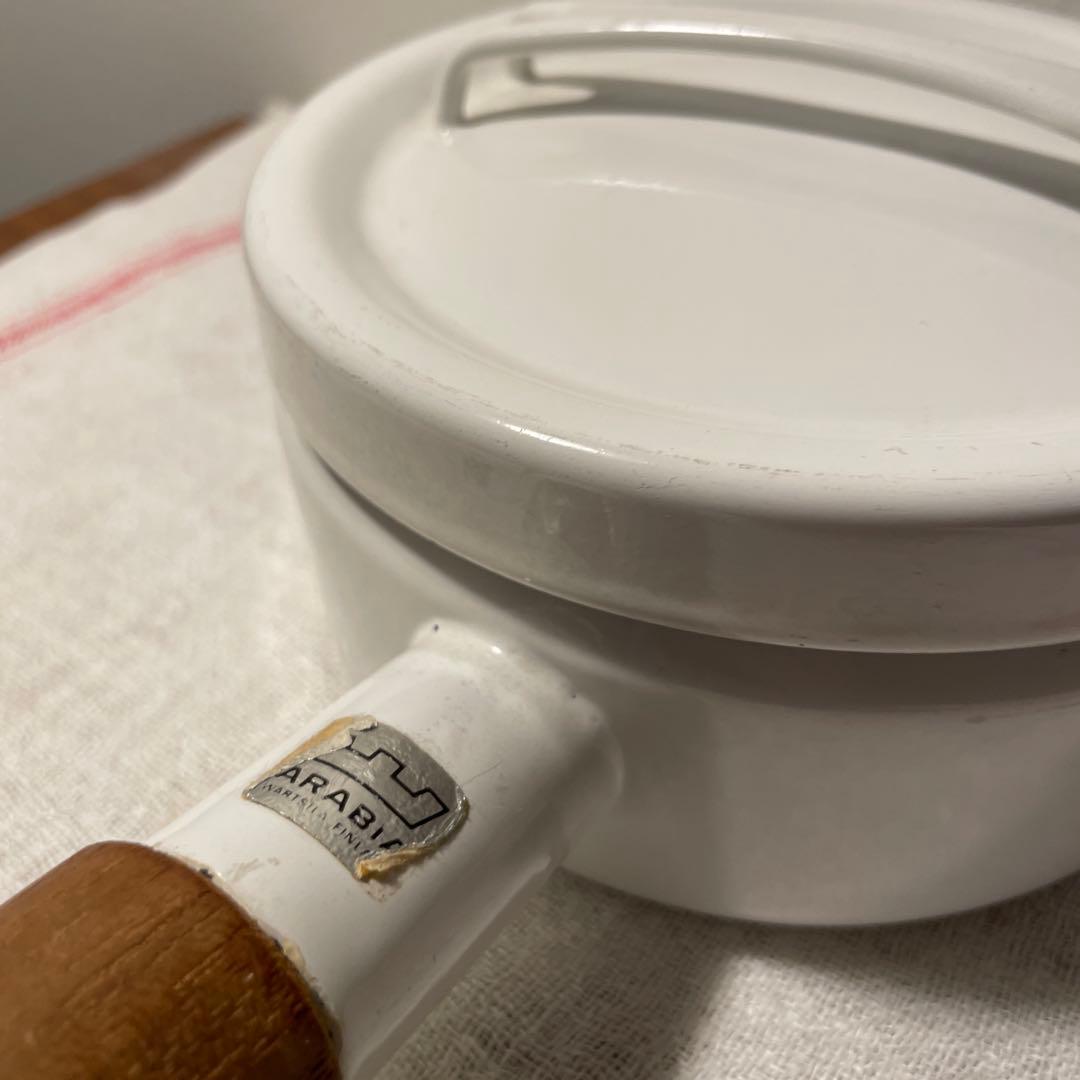 ARABIA Finel ホーロー 片手鍋ミルクパン 木製ハンドル フィンランド