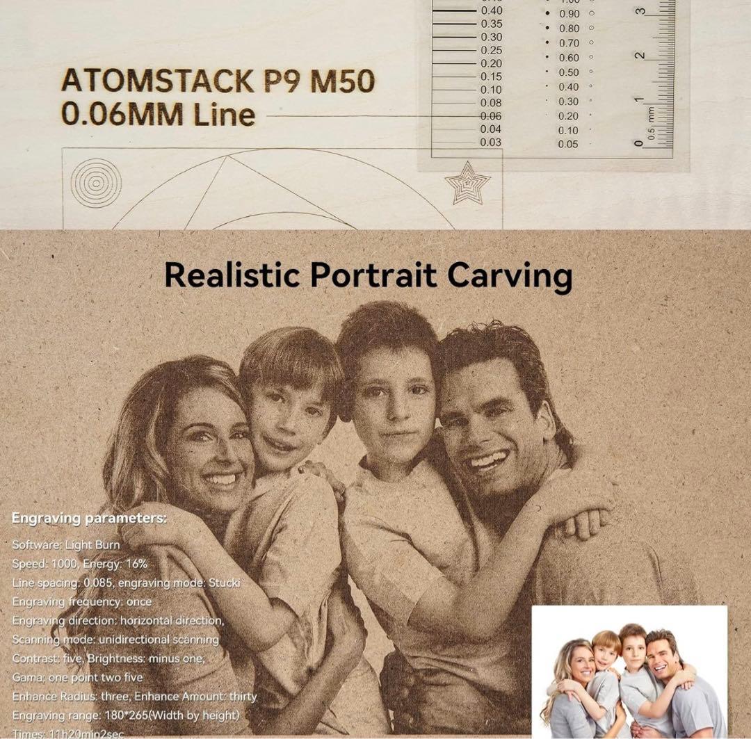 t*.様 ATOMSTACK P9 M50 0.06MM レーザー彫刻機