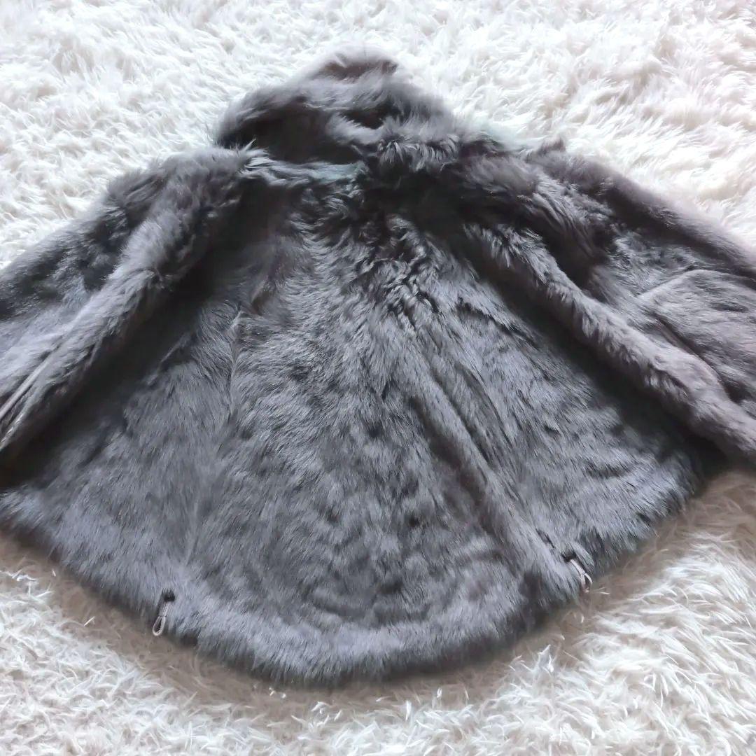 新品未使用✨羊革リアルムートン リバーシブルポンチョ ラムレザー