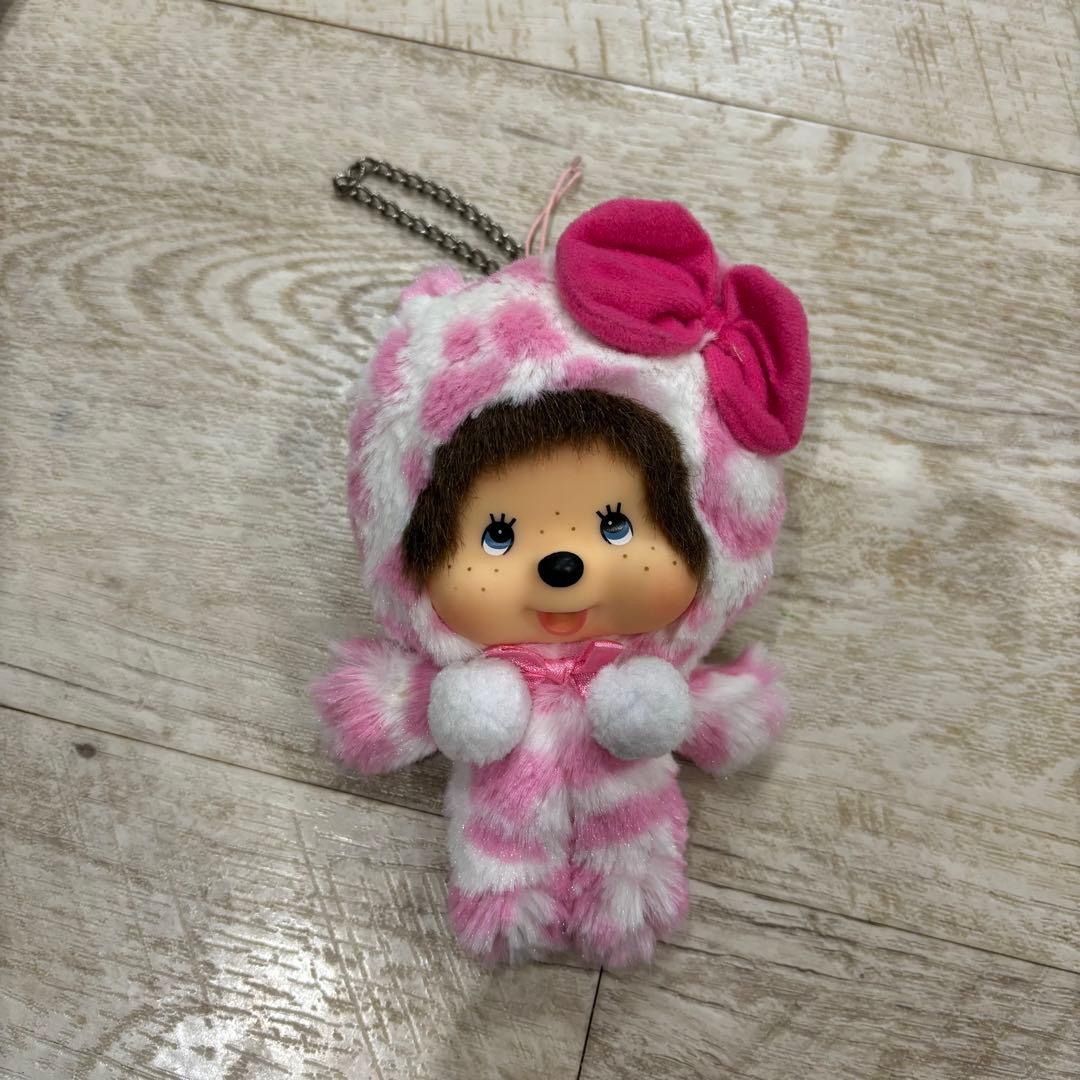 セキグチ モンチッチ ピンク 着ぐるみ ヒョウ柄 ぬいぐるみ