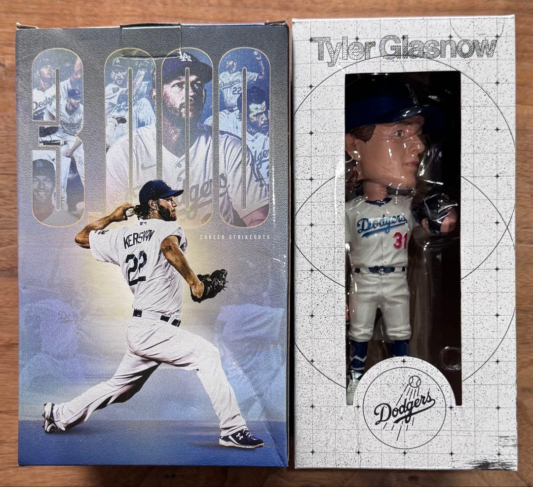 カーショーKershawグラスノーTyler Glaボブルヘッドセット ロサンゼルス・ドジャース ボブルヘッド人形 タイラー・グラスノー