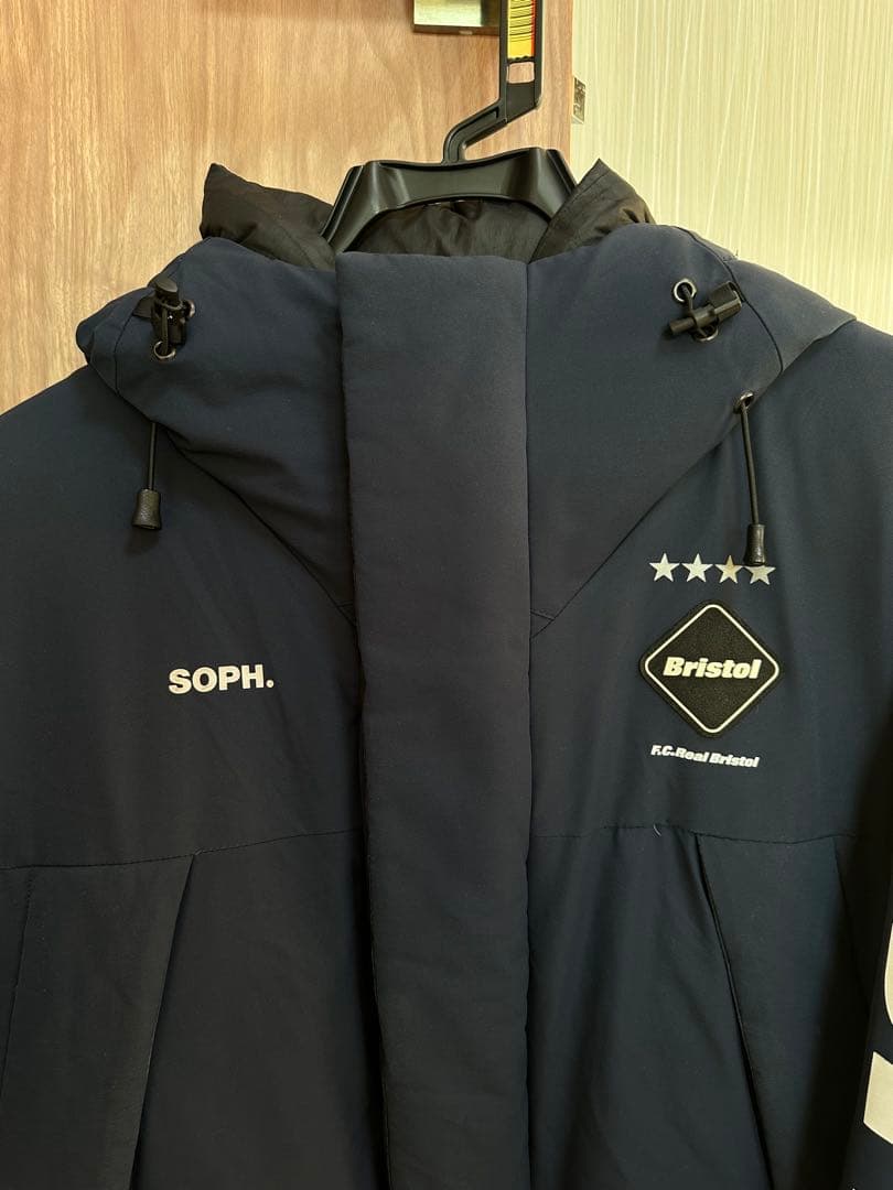 Bristol フード付きダウンジャケット ネイビー - メルカリ