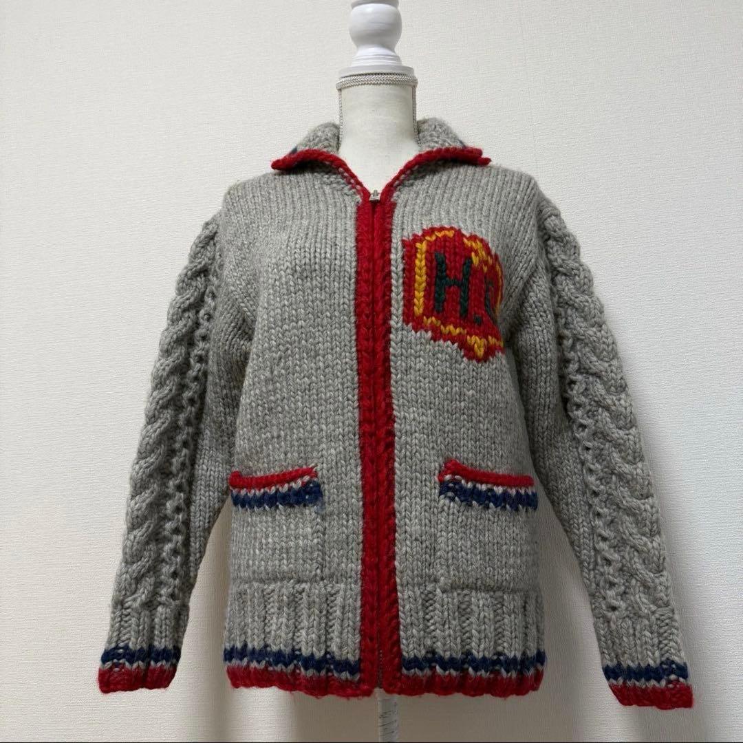 ヒステリックグラマー カウチンニット ヘビーウェイト トマトバード グレー