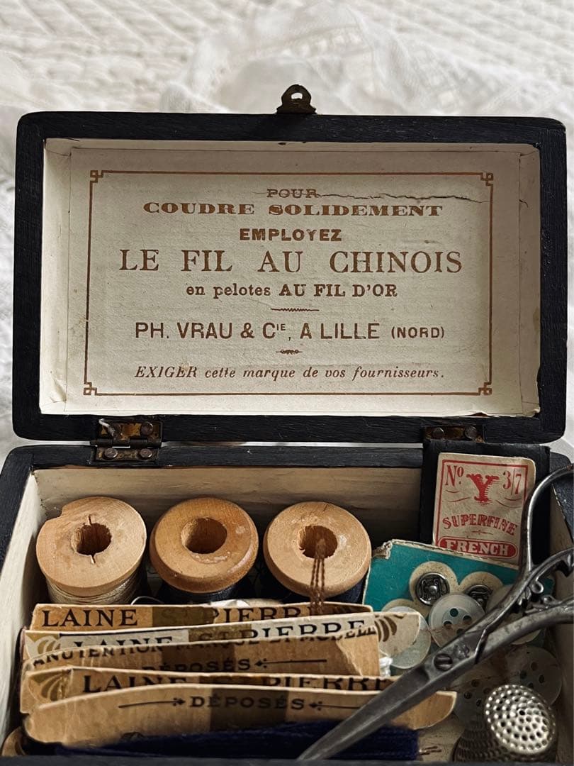 ◇フランスアンティーク｜糸メーカーの木箱と裁縫セット全16点 - メルカリ