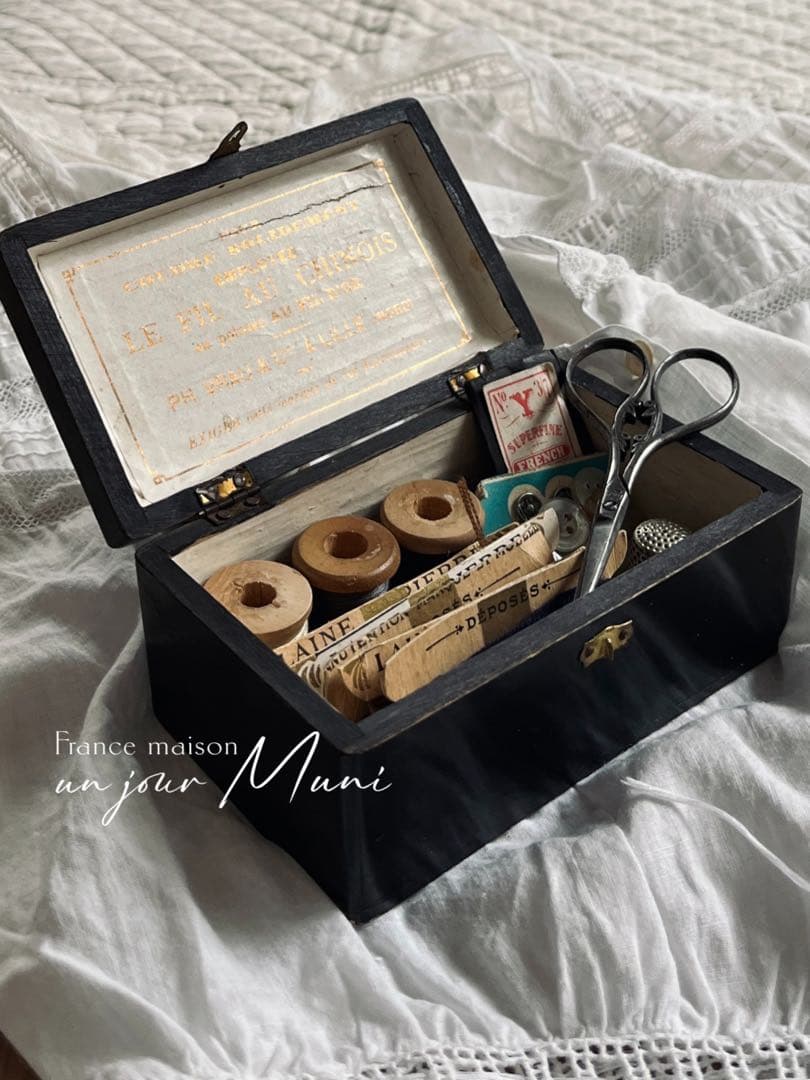 ◇フランスアンティーク｜糸メーカーの木箱と裁縫セット全16点 - メルカリ