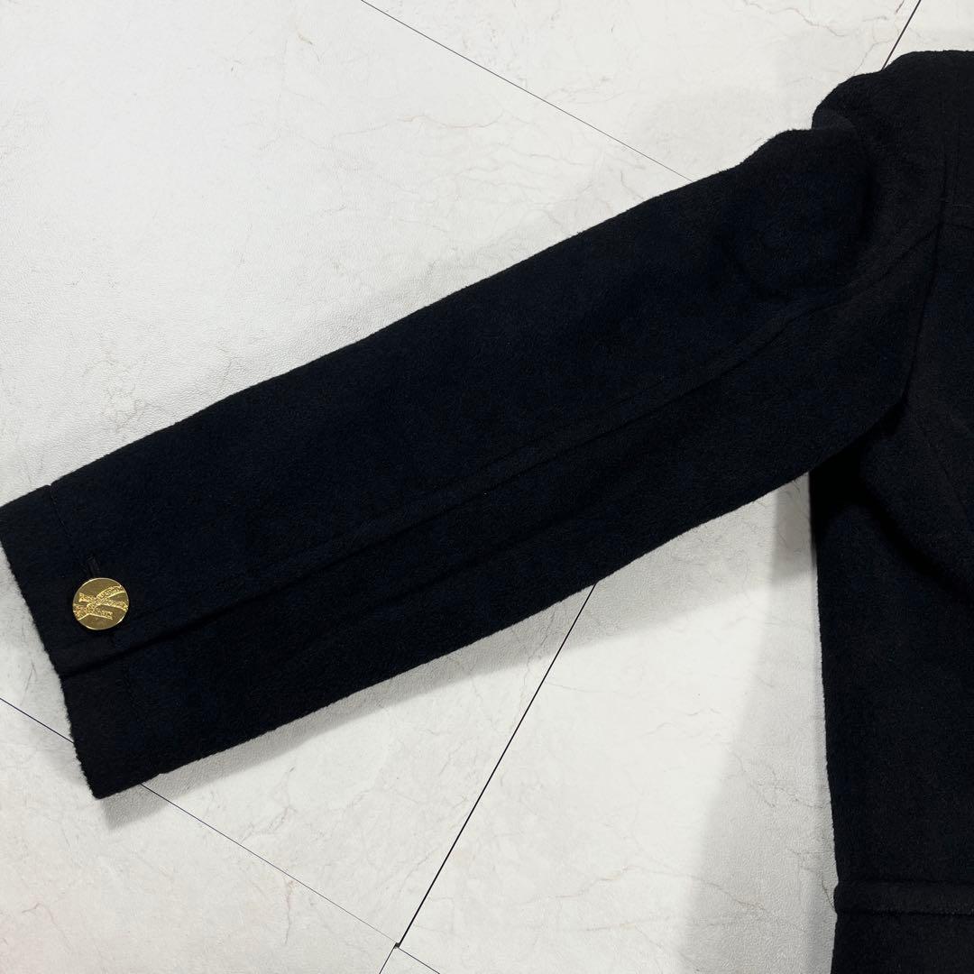 ✨極美品 イヴサンローラン ダブル コート モヘア混 金ボタン ブラック