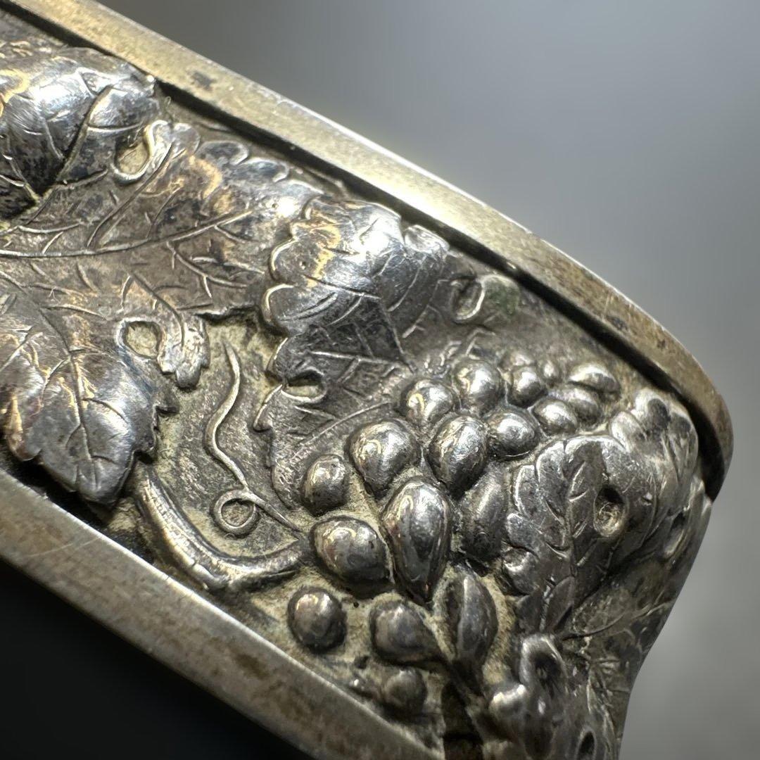 アンティーク シルバー製 ナプキンリング 刻印 ぶどう