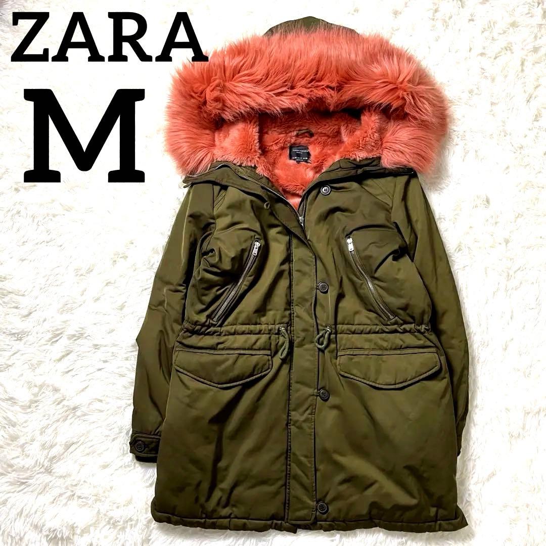 美品 幻の逸品 人気即完売品 ZARA ザラ ピンクファーモッズコート N-3B ⚛️♥幻の逸品♥⚛️人気即完売品！ZARA ザラ ピンクファーモッズ