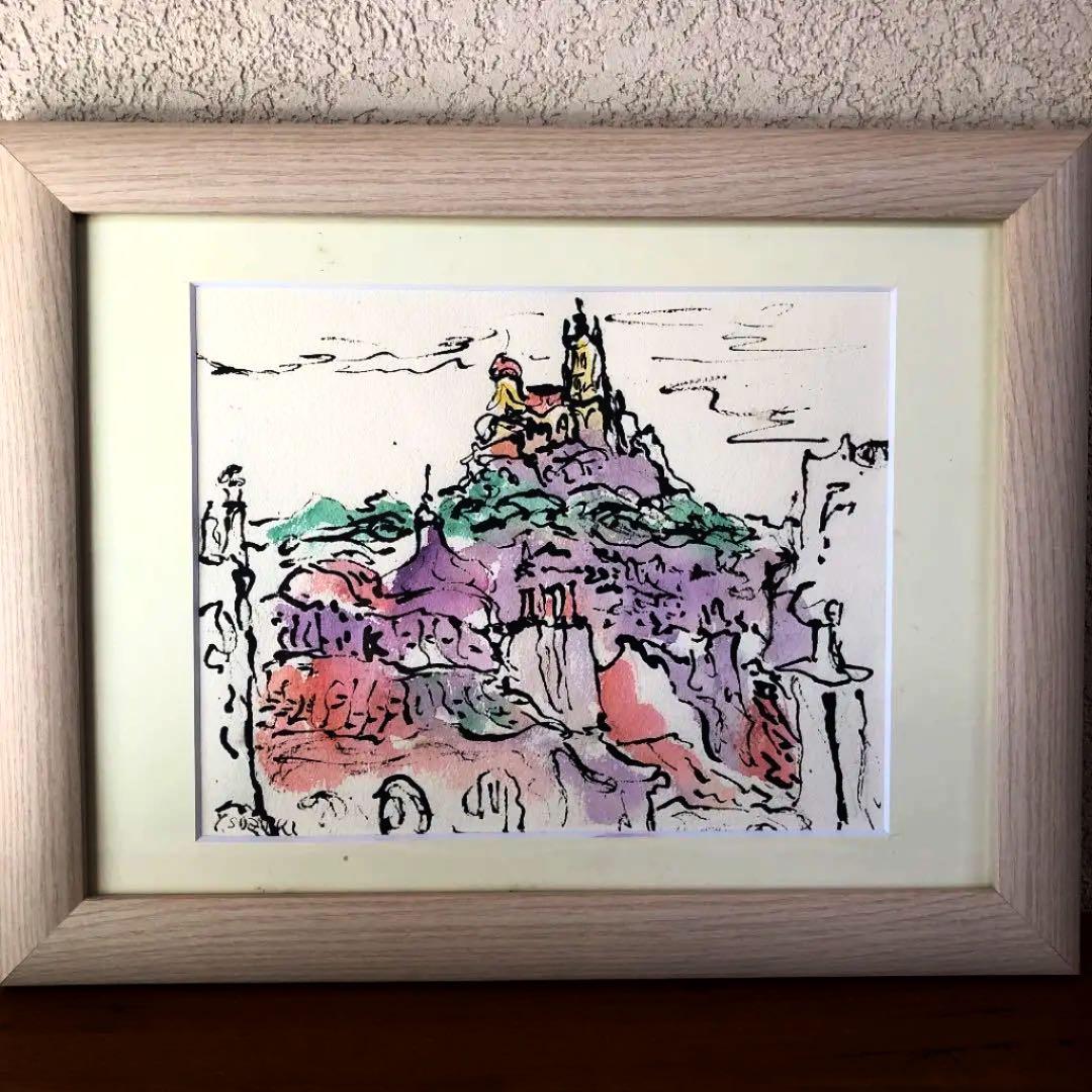 人気画家 鈴木 康雄 パリの風景 3号 水彩 - メルカリ