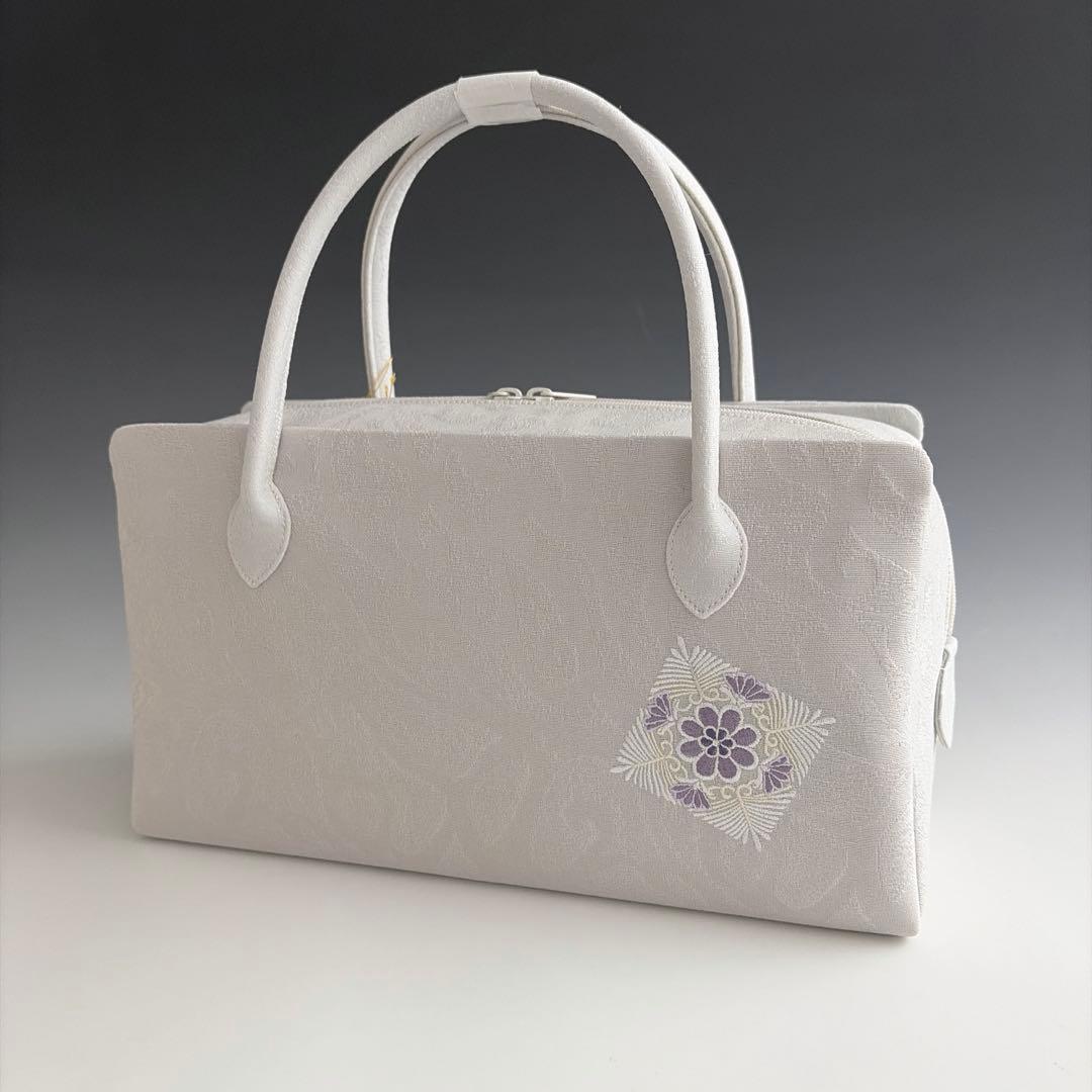 新品未使用 ！！刺繍入り！！京都 西陣 正絹 帯使用 利休バッグ 26206