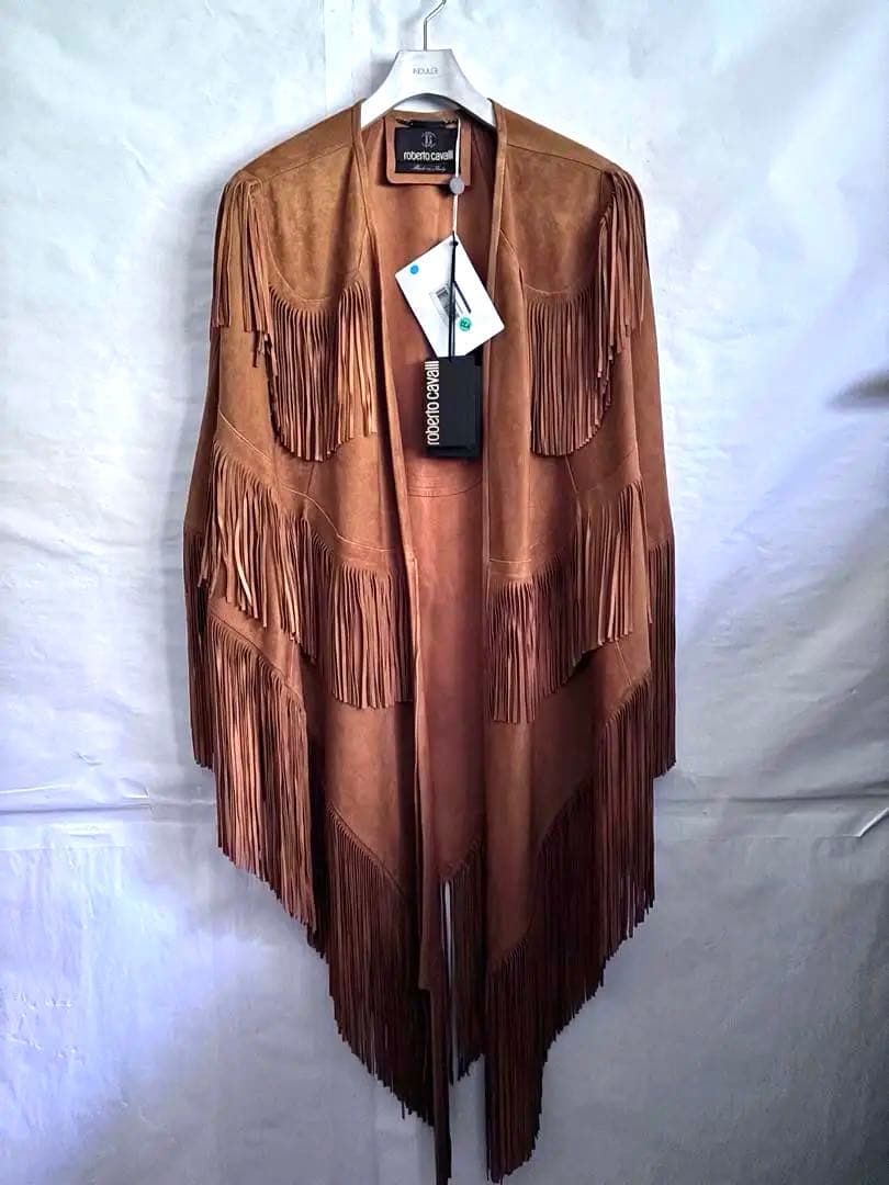 roberto cavalli ロベルトカヴァリ レザーポンチョ ケープコート