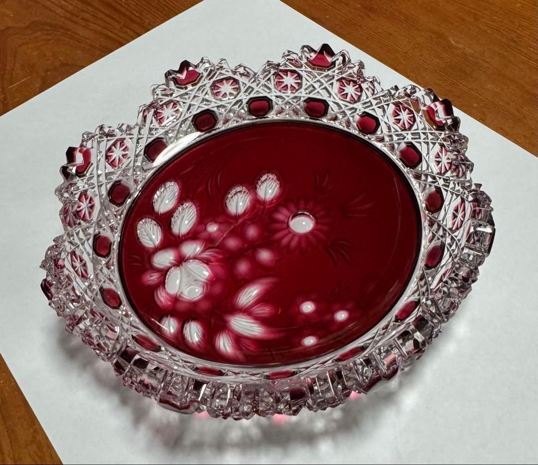 【Meissen】『 クリスタル ガラス 赤被せ』 《ヴィンテージ》《未使用》