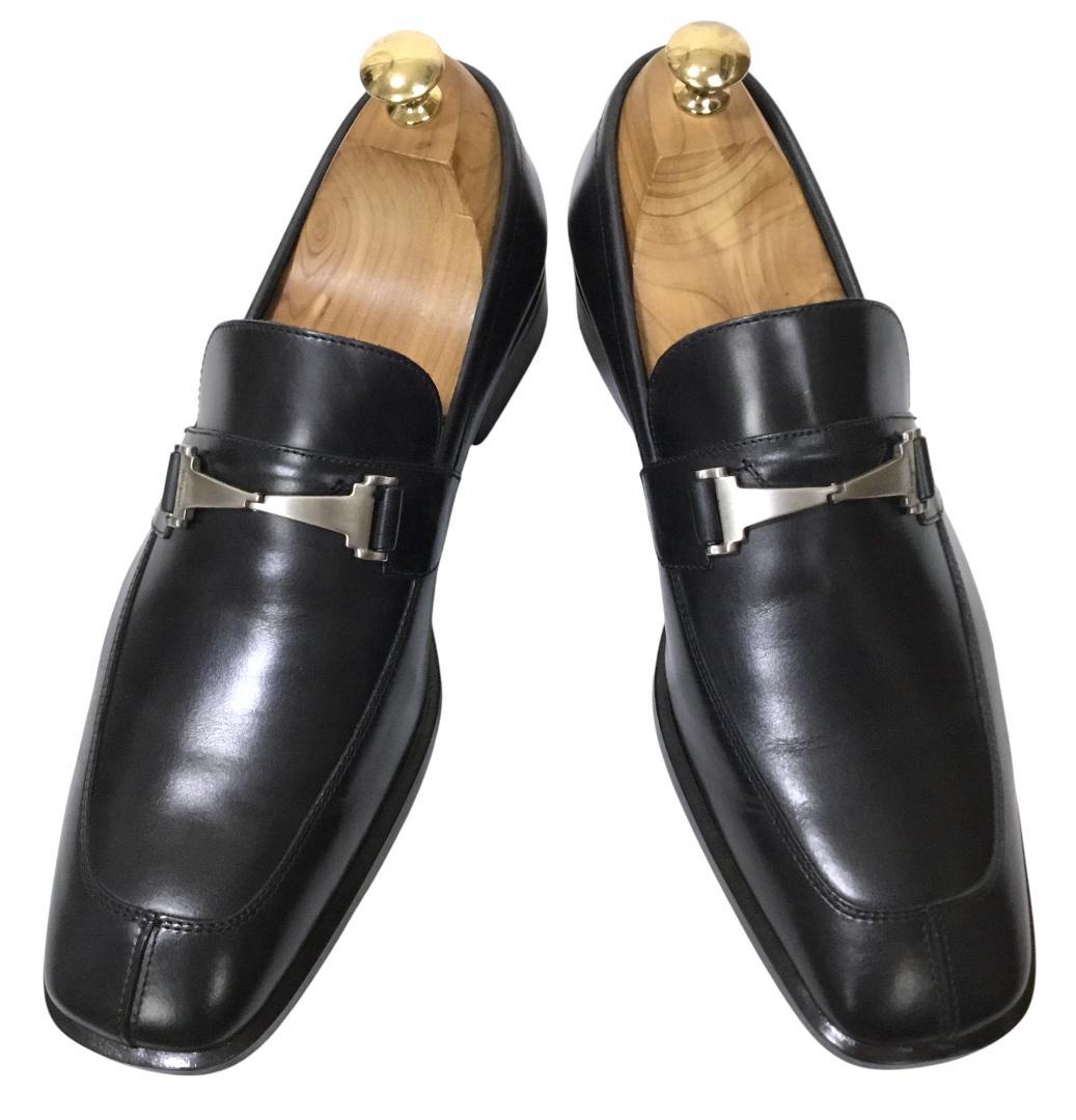 新品 フェラガモ ビットローファー 6EE ブラック STUDIO イタリア製