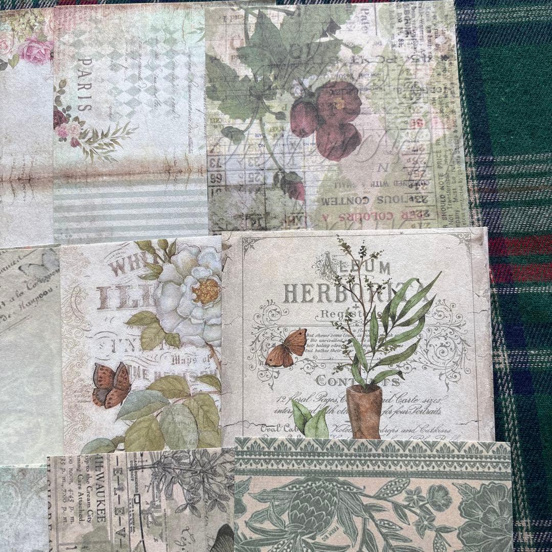 606コラージュ 緑 セット まとめ 素材 日記 紙もの おすそ分け - メルカリ