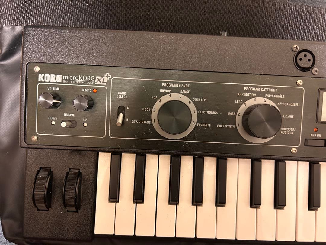 microKORG XL+ シンセサイザー ケース、電源アダプタ、マイク付き