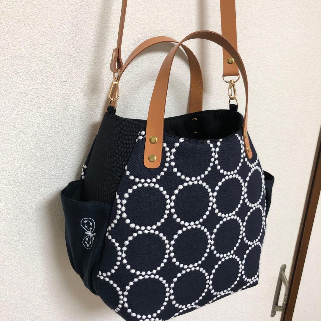 バルーンバッグ（M）ミナペルホネン 《タンバリン&choucho》ヌメ革