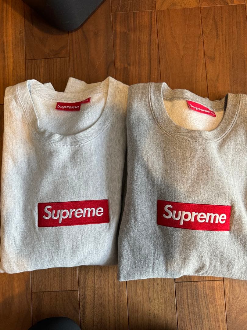 supreme box logo crewneck 15aw ヘザーグレー - メルカリ