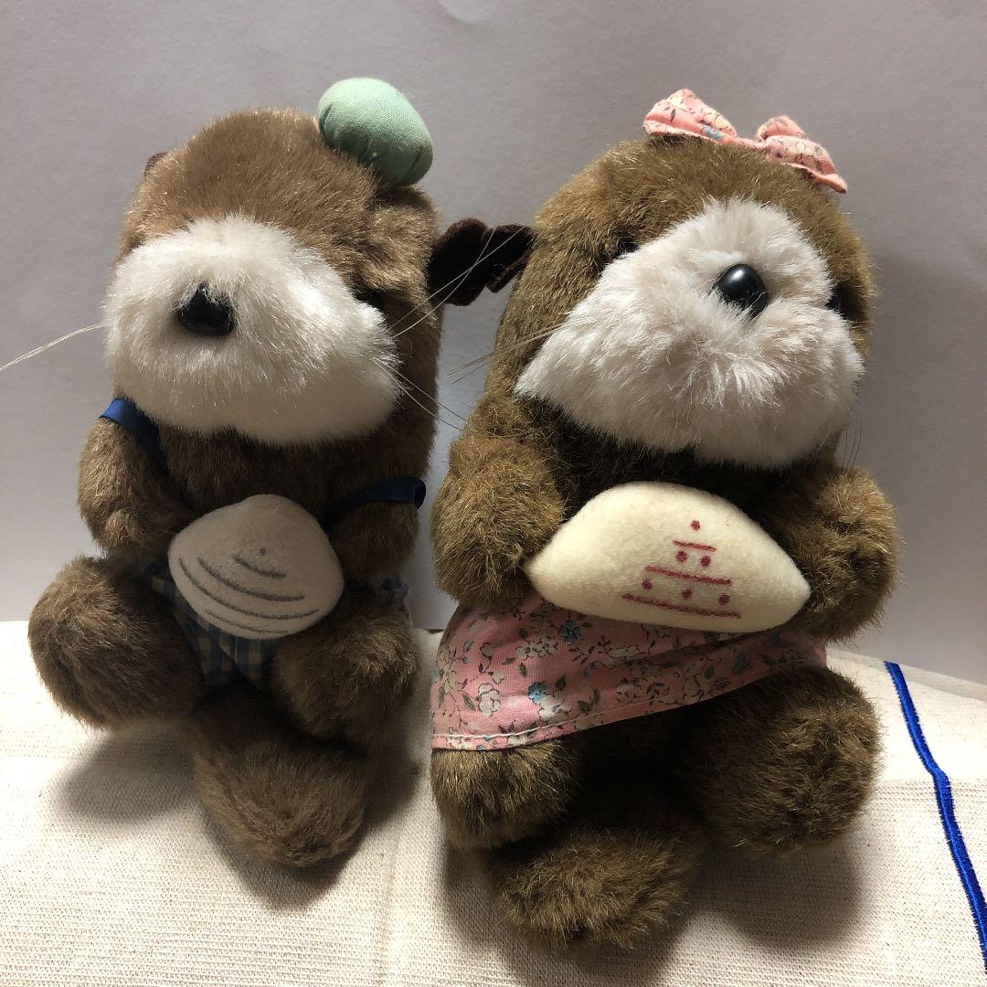 昭和レトロ ラッコ ぬいぐるみ 男の子＆女の子 中古品 - メルカリ