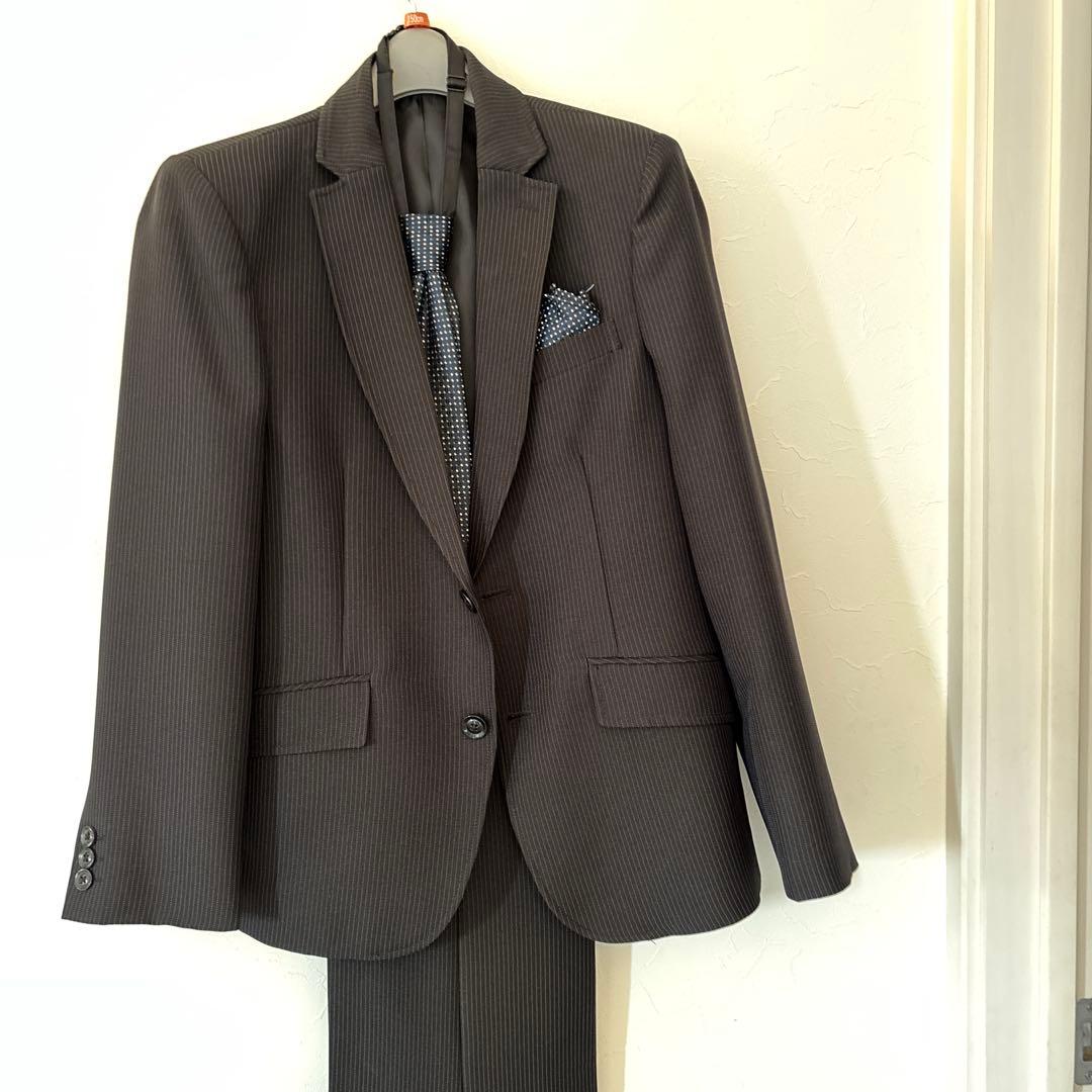 男児150センチダークグレー ストライプスーツ セット - メルカリ
