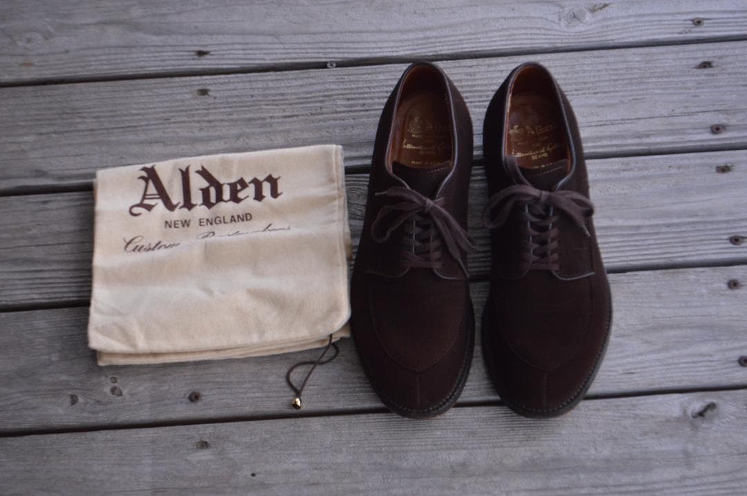 美品　ALDEN　Vチップ　6.5D　ダークブラウン　モディファイドラスト