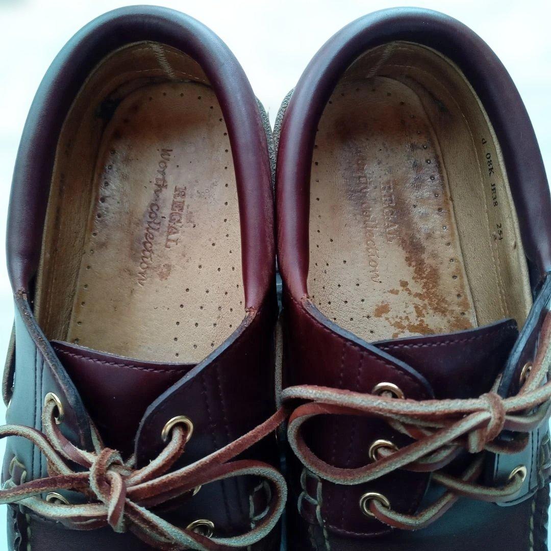 リーガル デッキシューズ モカシン ダークブラウン ラバーソール