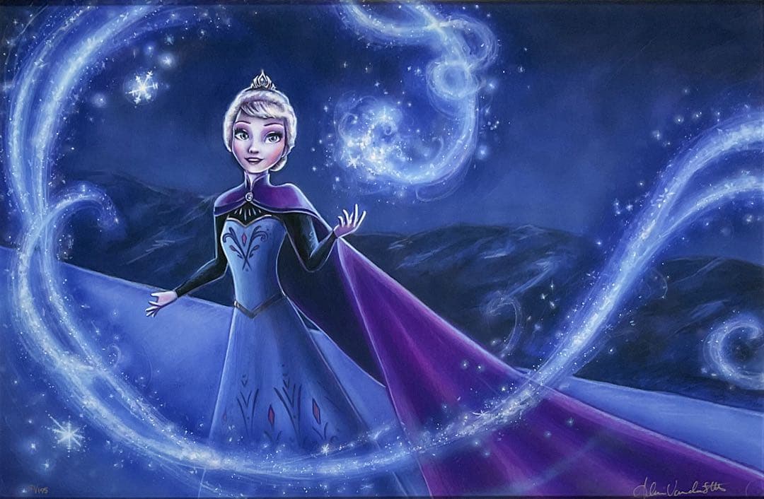 アナと雪の女王】Vanderstelt ジクレ版画ディズニー証明書付き エルサ