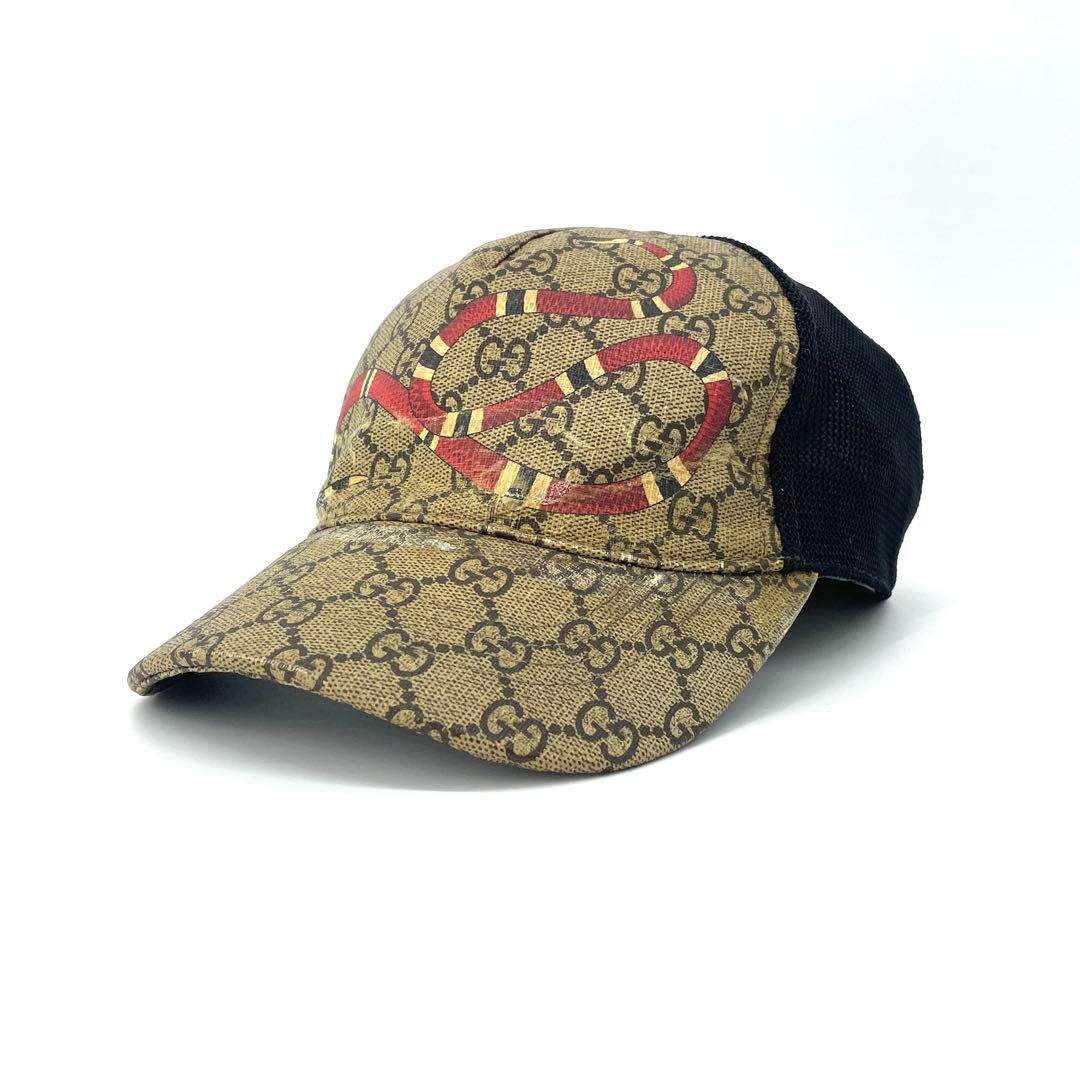 グッチ✨ベースボールキャップ GGスネーク メッシュ 蛇 帽子 シェリー